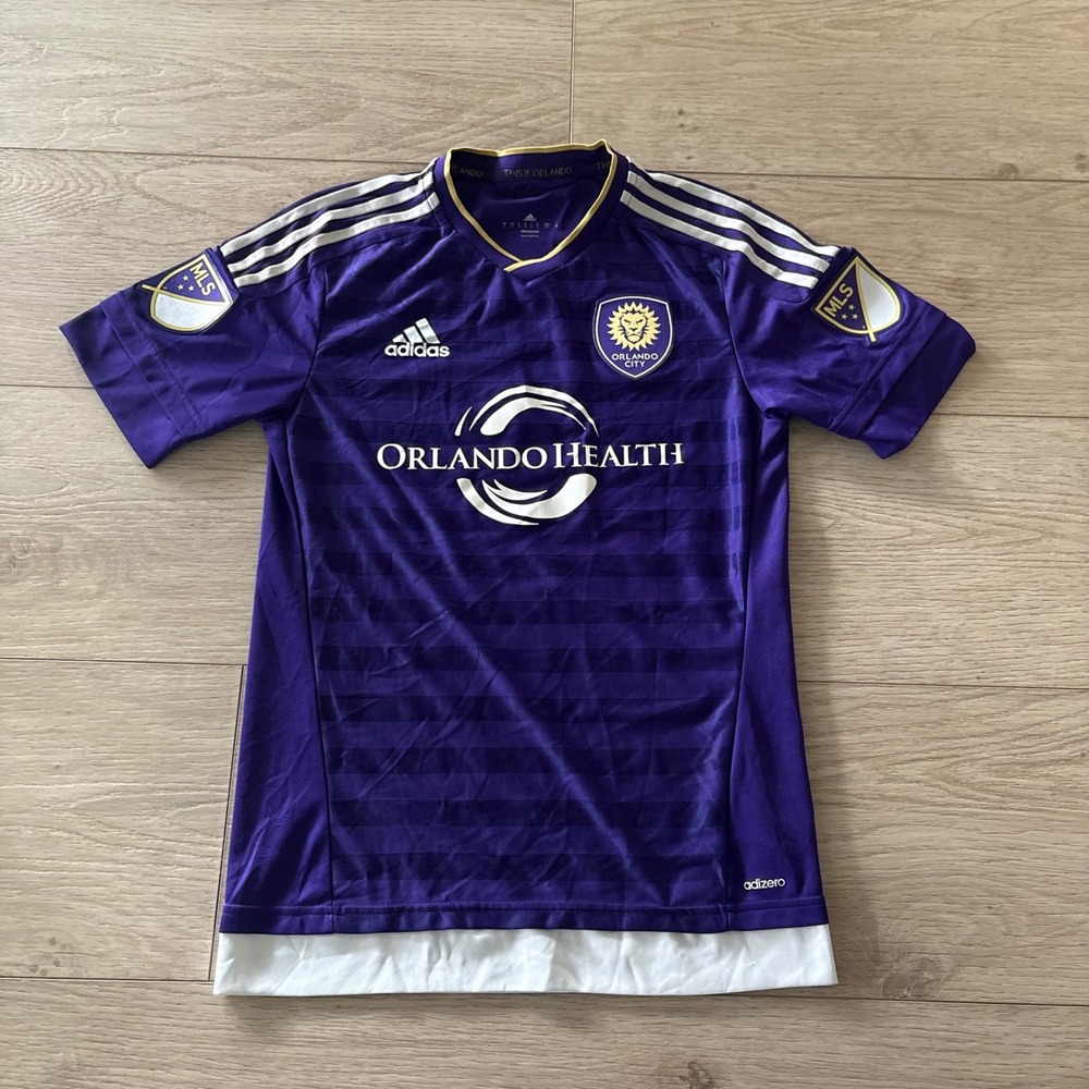 Adidas Orlando City SC Soccer Jersey Mens Small Purple MLS Orlando Health